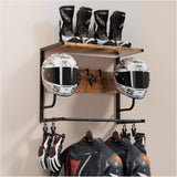 Garvee Soporte de Pared para Casco de Moto: Organizador de Equipo, Chaqueta y Accesorios de Motocicleta para Garaje, Ahorro de Espacio Elegante