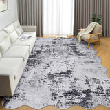 Garvee Alfombra Abstracta Minimalista de Poliester Lavable a Maquina Plegable y Antideslizante, 160x230 cm Gris Claro