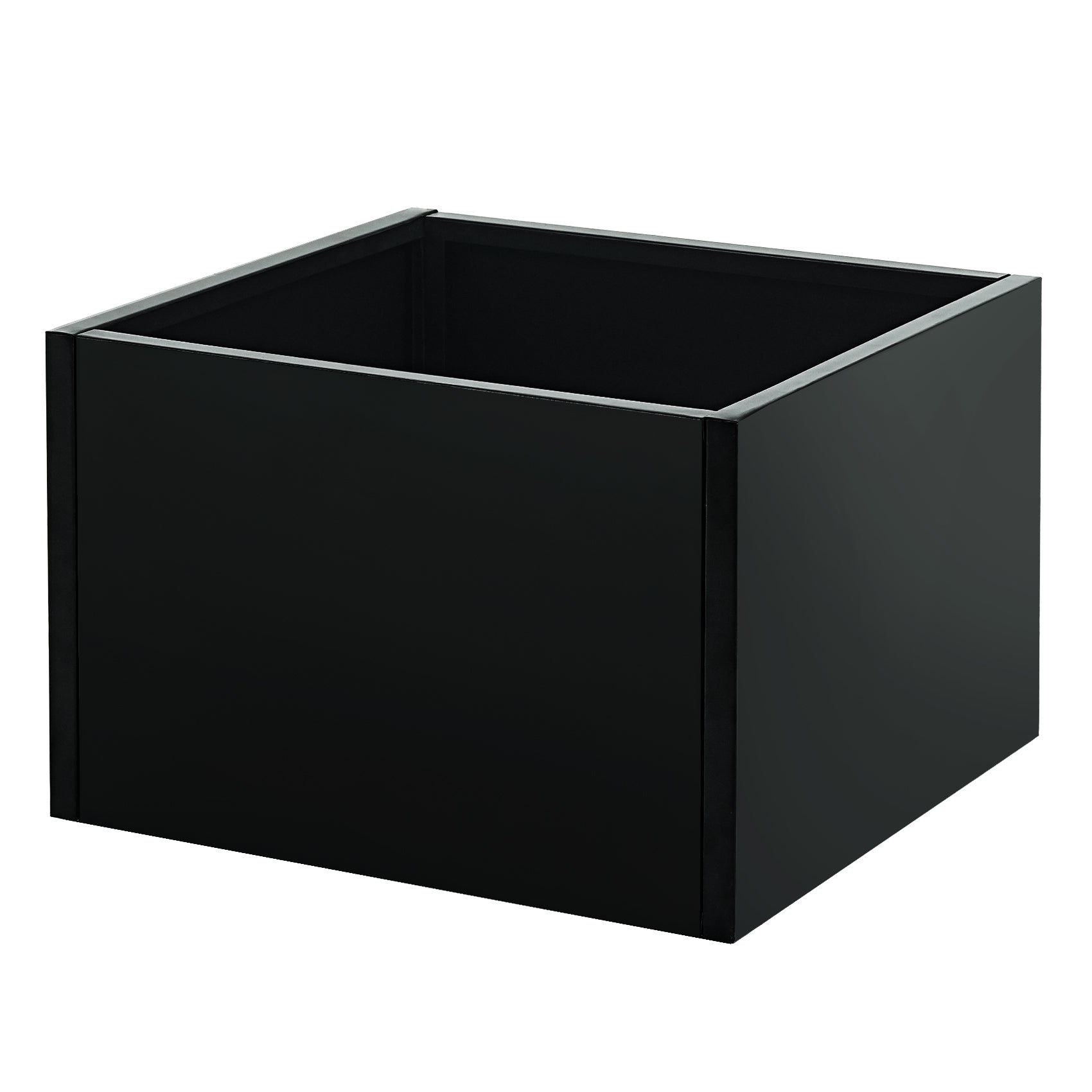 Garvee Cama de Cultivo Elevada de 46x46x30 cm de Acero con Base y Diseño de Cierre a Presión para Jardín y Balcón Negro