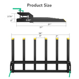 Garvee Juego de Horquillas de Acero al Carbono para Cubo de Tractor de 152cm con 6 Dientes Fijos Amarillo