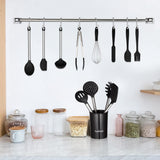 Garvee Set de 27 Utensilios de Cocina de Silicona PP y Acero Inoxidable Accesorios Resistentes al Calor Negro