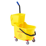Garvee Cubo y Fregona Industrial 32L con Prensa Lateral Alta Capacidad para Limpieza Comercial Amarillo - Amarillo