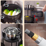 Garvee Carro Organizador Giratorio Redondo de Acero al Carbono de 5 Niveles para Cocina o Baño Blanco - 