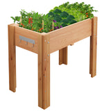 Garvee Jardinera de Cultivo Elevada de Madera para Verduras y Flores con Ganchos 86x46x76cm Roble - Marrón Roble