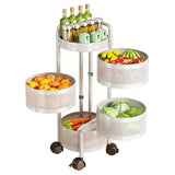 Garvee Carro Organizador Redondo de Acero al Carbono de 4 Niveles para Cocina o Baño Blanco