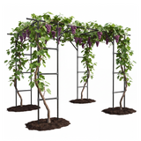 Garvee Arco Pergola Enrejado para Jardin Soporte Metalico Resistente con Recubrimiento PE Antioxidante, 240x200x240 cm Negro
