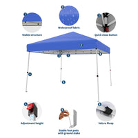 Garvee Carpa Plegable 3x3m Pop-Up, Estructura Acero Resistente, Protección UV, Impermeable, Altura Ajustable, Bolsa Transporte, Jardín y Playa