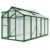 Garvee Invernadero de Exterior de Aluminio y Paneles de PC con Puerta Corredera para Jardín 183x305cm Verde
