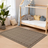 Garvee Alfombra Moderna Lavable y Antideslizante Pelo Bajo Resistente a Manchas y Plegable 160x230cm Marrón