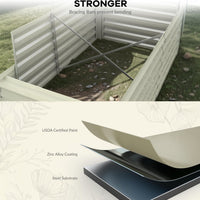 Garvee Camas Elevadas de Jardín de Acero Recubierto en Polvo, 2PCS 183x91x61 cm, Beige, para Huertos al Aire Libre