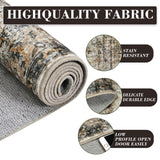 Garvee Alfombra Lavable Efecto Cachemira con Base TPR Estilo Persa para Salón 240x340cm Marrón