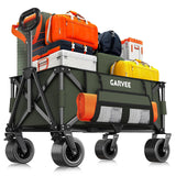 Garvee Carretilla Plegable de Gran Capacidad con Portavasos para Transporte en Playa 200kg Verde - Verde