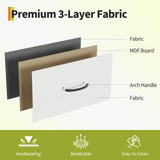 Garvee Cómoda Larga Multifuncional de MDF con 12 Cajones de Tela y Estantes Abiertos Mueble TV para Dormitorio o Sala 160x30x72cm Blanco