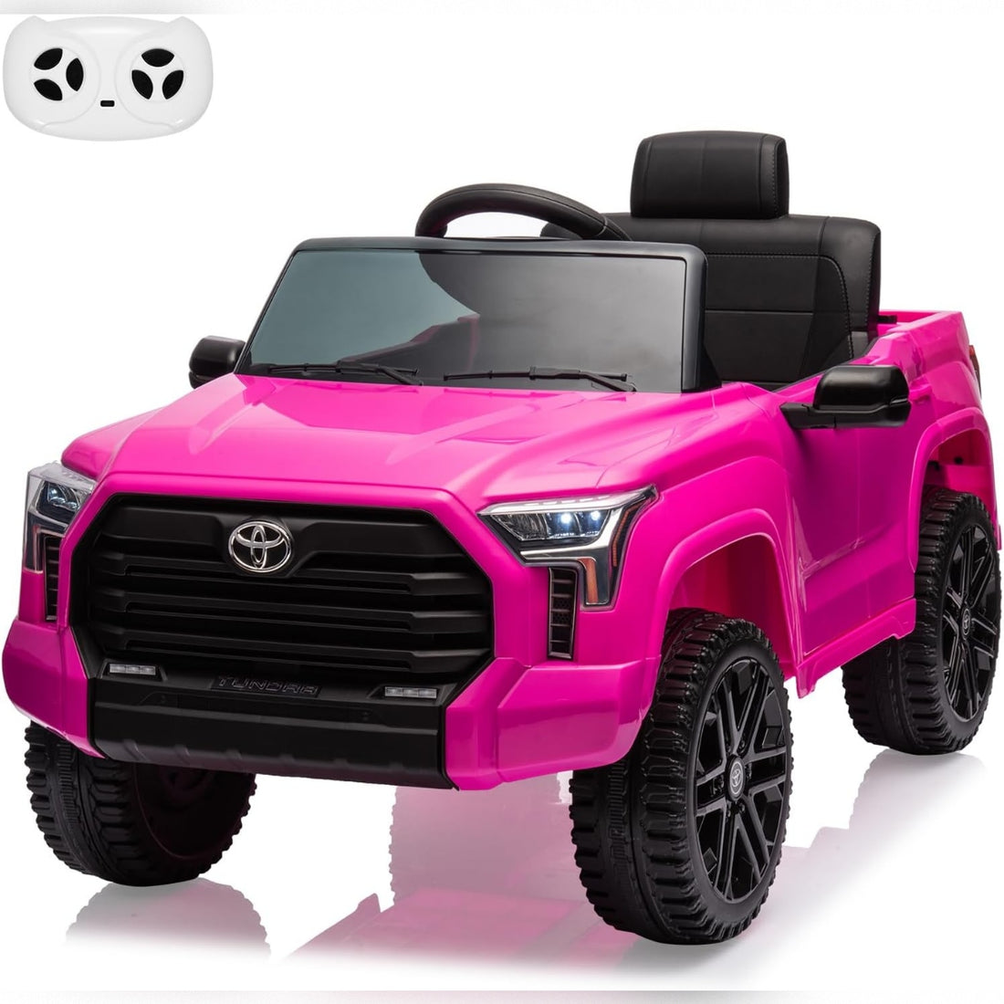 Garvee Jeep Eléctrico 12V 7AH, 4 Ruedas, Doble Tracción, Motor 390#, Asiento PP, Seguro Divertido, 3-6 años, Exterior, Rosa Fucsia