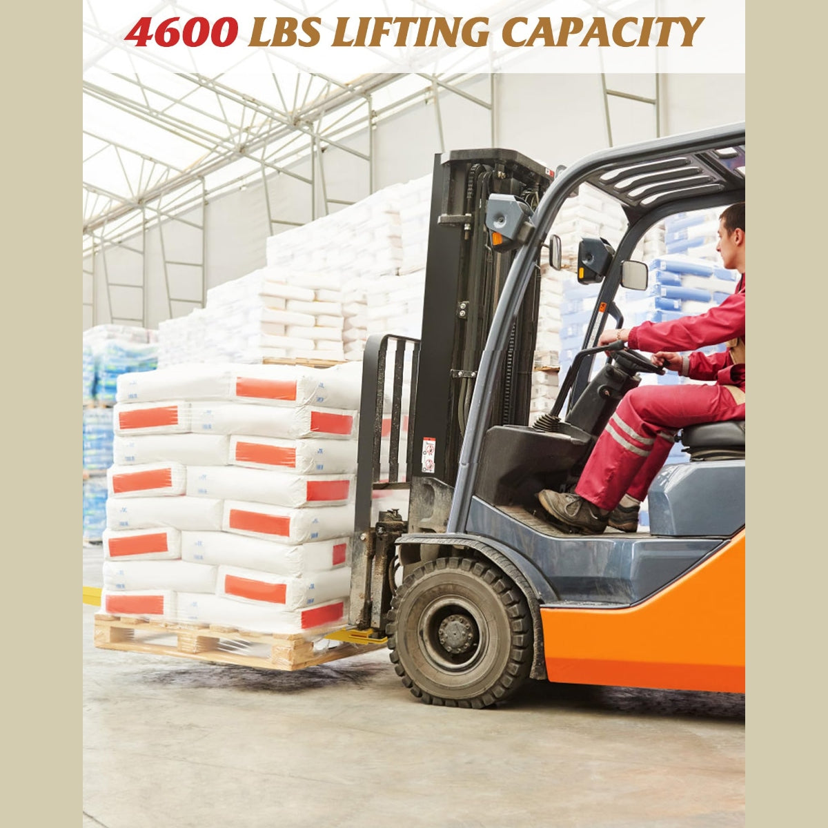 Garvee Extensiones para Horquillas de Montacargas 182.8cm 2495 KG Acero Q345 5mm de Grosor Ancho Interior 11.43cm Resistente Amarillo para Almacén y Construcción