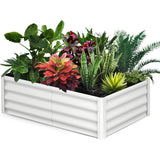 Garvee Cama de Cultivo con Base Abierta para Huerto Urbano en Terraza 180x90x30cm Blanco Crema - Blanco Hueso