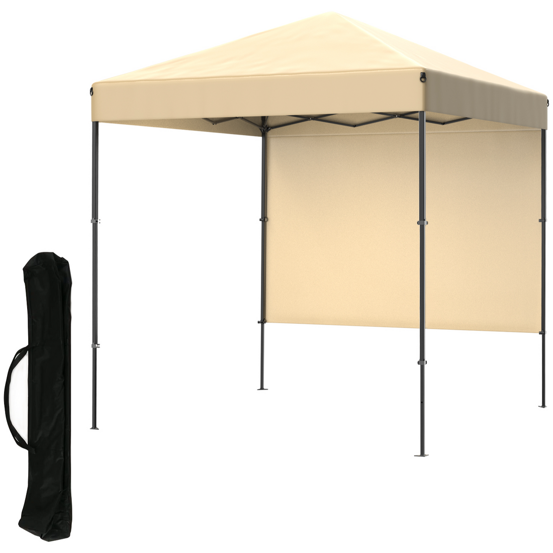 Garvee Toldo Plegable de 1,8 x 1,8 m con Estructura de Aluminio y Lona Oxford 150D Impermeable, Montaje Rápido sin Herramientas, para Jardín y Eventos, Caqui