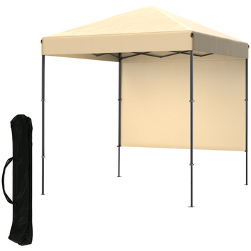 Garvee Toldo Plegable de 1,8 x 1,8 m con Estructura de Aluminio y Lona Oxford 150D Impermeable, Montaje Rápido sin Herramientas, para Jardín y Eventos, Caqui