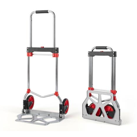 Garvee Carro Plataforma Plegable de Acero al Carbono Telescopico Portatil y Resistente Soporta 100 kg, 42x42 cm Plateado