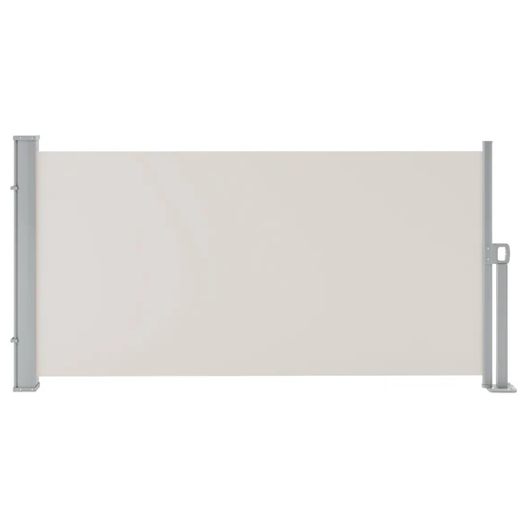 Garvee Toldo Lateral Retráctil 180x350 cm Pantalla de Privacidad para Patio y Balcón con Marco Metálico Impermeable Beige