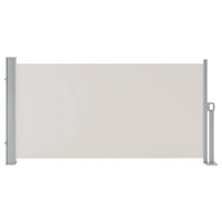 Garvee Toldo Lateral Retráctil 180x350 cm Pantalla de Privacidad para Patio y Balcón con Marco Metálico Impermeable Beige