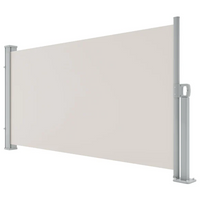 Garvee Toldo Lateral Retráctil 180x350 cm Pantalla de Privacidad para Patio y Balcón con Marco Metálico Impermeable Beige