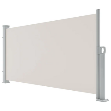 Garvee Toldo Lateral Retráctil 180x350 cm Pantalla de Privacidad para Patio y Balcón con Marco Metálico Impermeable Beige