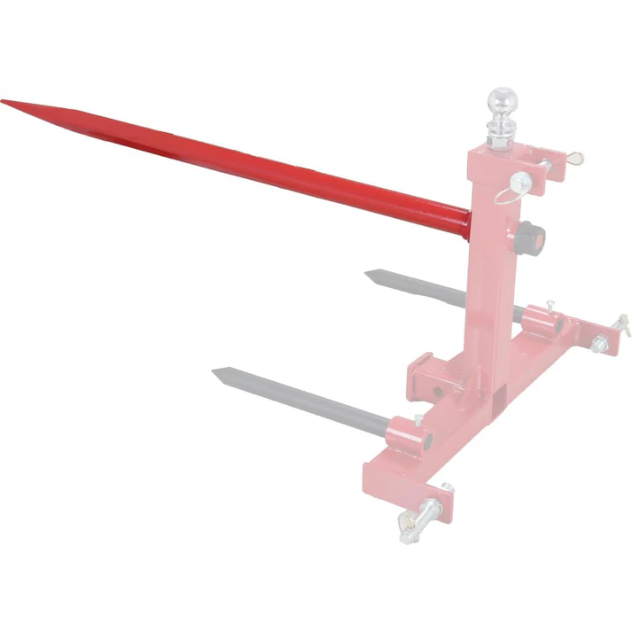 Garvee Pica para Heno 124 cm con Horquillas Rojas, Acero Resistente, Tratamiento Térmico, Compatible con Tractores y Cargadores