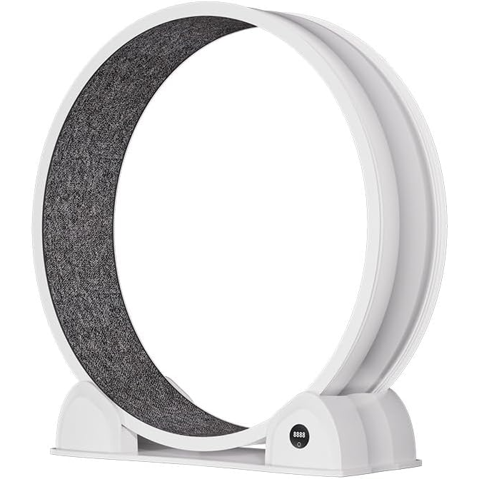 Garvee Rueda de Ejercicio para Gatos 114 cm Caminadora Silenciosa de ABS con Podómetro Inteligente Blanco