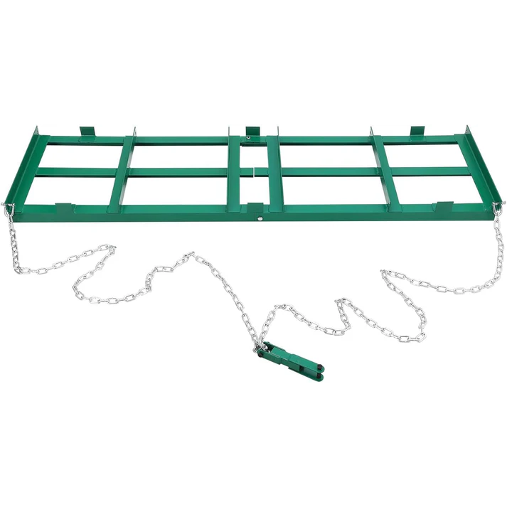 Garvee Nivelador de Terreno Drive Drag 2.4 m con Cadena de 1.8 m Acero Resistente Ajustable Compatible con ATV UTV Tractor Verde