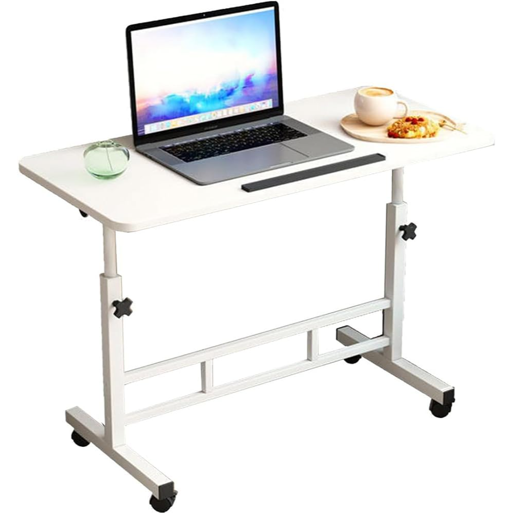 Garvee Mesa Para Portátil Altura Ajustable, Mesa De Pie Móvil y Inclinable, Estructura De Acero Con Ruedas Frenables 65-87cm, Negro, para Hogar y Oficina