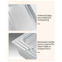 Garvee 6 Pack Full Size Food Pan Acero Inoxidable 10 cm Deep para Catering y Hoteles NSF Certificado