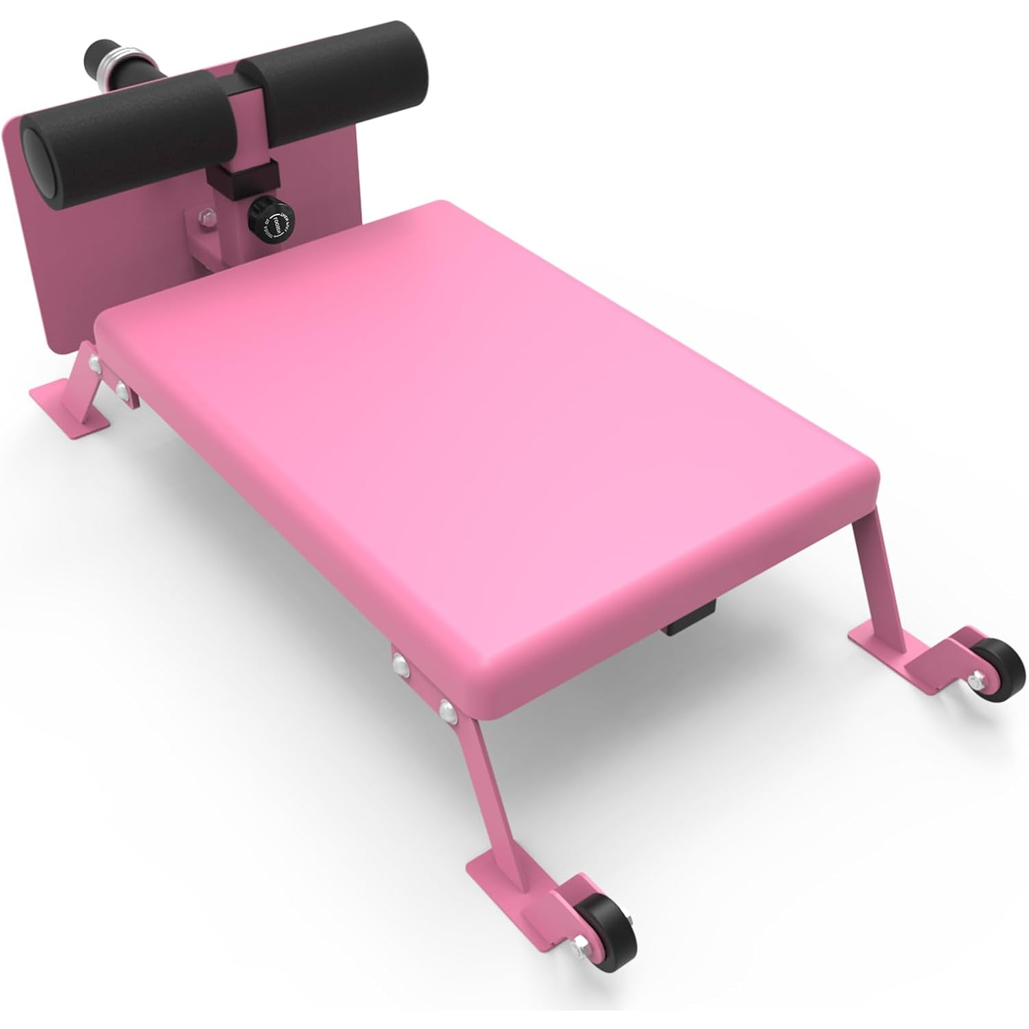 Garvee Banco Nordic Curl Ajustable con Ruedas para Gimnasio en Casa, Acero Resistente, Almohadilla de PU, Capacidad 204 kg, Compacto Negro