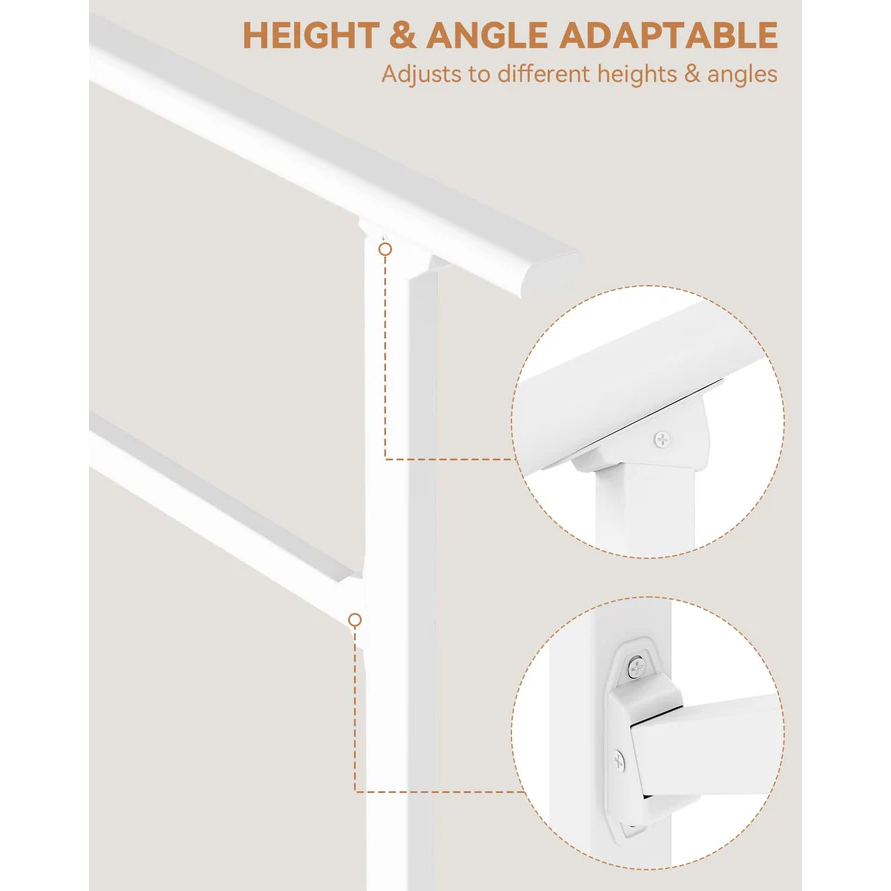 Garvee Pasamanos para Peldaños de 3 Pasos Exterior e Impermeable de Aleación de Aluminio para Entradas y Patios Blanco