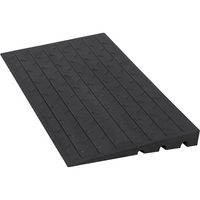 Garvee Rampa de Umbral de Caucho de 10 cm con 3 Canales para Cables, Antideslizante, Capacidad de 1134 kg, 61 x 107 cm
