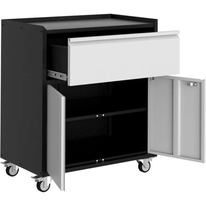 Garvee Gabinete De Almacenamiento Metálico Con Ruedas, Armario Rodante Resistente, Acero Antióxido, Taller Y Oficina, Negro