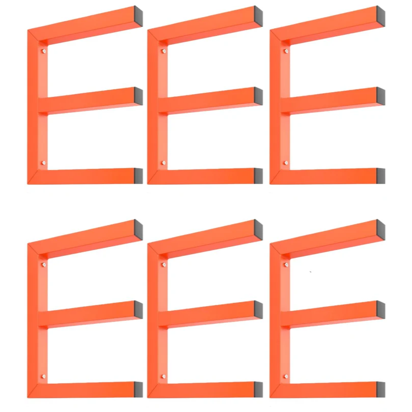 Garvee Lumber Storage Rack 6 Piezas Acero Resistente 3 Niveles Montaje en Pared Organizador para Taller y Garaje