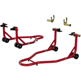 Garvee Soporte Universal para Motocicleta 408 kg con Cabezas de Horquilla Ajustables Acero Resistente para Talleres Mantenimiento - Rojo