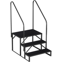 Garvee Escalera RV de 3 Pasos con Barandillas, Capacidad 299 kg, Acero Aleado Resistente, Portátil, para Casas Móviles y Jacuzzis, Antideslizante, Ergonomía Segura