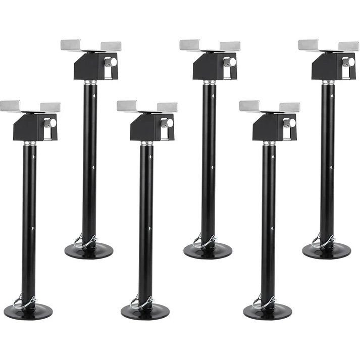 Garvee Kit de 6 Gatos de Soporte para RV, Estabilizador Eléctrico y Manual 2267kg cada uno, para Remolques y Campers, Negro