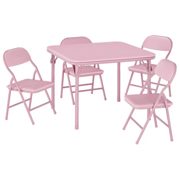 Garvee Set de Mesa y Sillas Plegables para Niños, Cuero PU, Ligero y Duradero, Ideal para Estudio y Camping