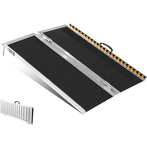 Garvee Rampa Plegable para Silla de Ruedas 61 cm, Aluminio Antideslizante, Capacidad 272 kg, Asa Portátil, Umbrales y Escaleras