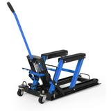 Garvee Elevador Hidráulico para Motocicleta 680kg, Altura Regulable 12-39cm, Plataforma Antideslizante, Ruedas Pesadas Giratorias, Ideal para Taller y Garaje, Negro Azul - Azul