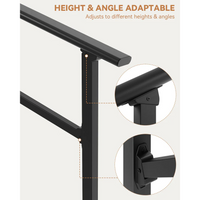 Garvee Barandilla para Escalera de 3 Peldaños Ajustable 0°-45° con Acabado Brillante y Kit de Seguridad para Hogar y Comercio Negro Brillante