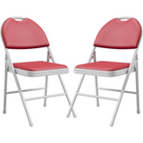 Garvee Sillas Plegables 2 Pack Metal Portátil con Cojines y Patas Antideslizantes para Hogar y Oficina Gris Beige Negro - Rojo