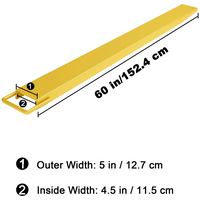 Garvee Extensión para Montacargas 152.4cm  Acero Industrial Q345 Ancho 11.5cm  Espesor 5mm Seguridad de Bloqueo Acabado Amarillo Almacenes Construcción