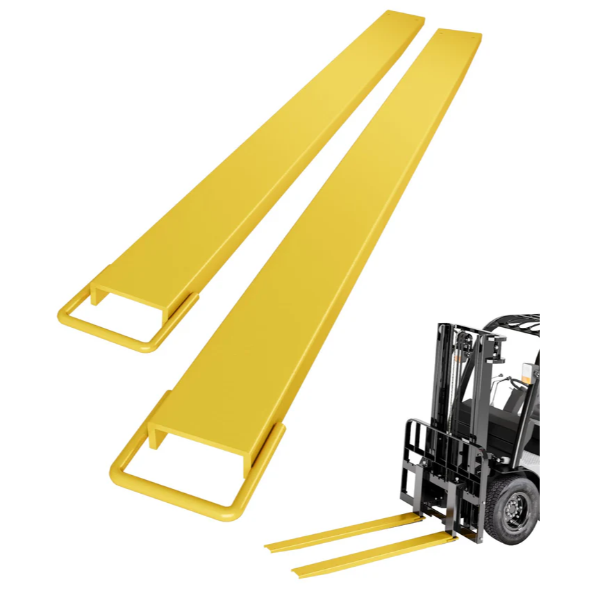 Garvee Extensión para Montacargas 152.4cm  Acero Industrial Q345 Ancho 11.5cm  Espesor 5mm Seguridad de Bloqueo Acabado Amarillo Almacenes Construcción