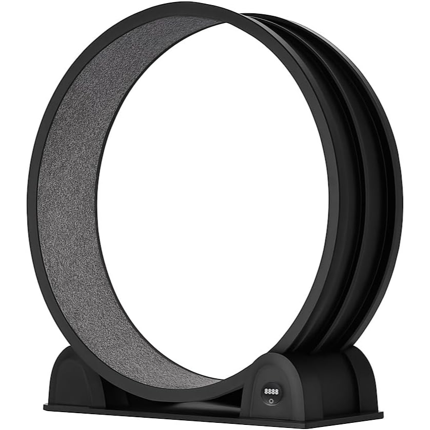 Garvee Rueda de Ejercicio para Gatos de Interior con 114 cm de Diámetro y Podómetro Digital, ABS Silenciosa y Multifuncional, Negro