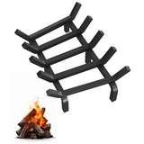 Garvee Rejilla para Chimenea de 43 cm de Acero Sólido con 6 Patas y 5 Barras, Soporte Resistente al Calor para Leña en Interior y Exterior, Negro - 5 Barras