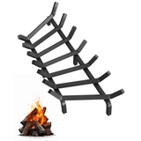 Garvee Rejilla para Chimenea de 76 cm de Acero Sólido con 6 Patas y 7 Barras, Soporte Resistente al Calor para Leña en Interior y Exterior, Negro - 7 Barras